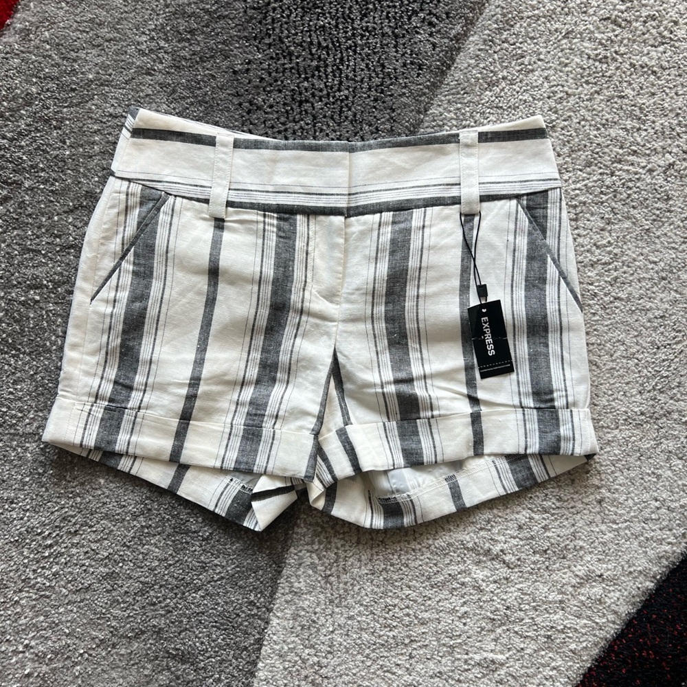 Express Linen MIDI Mid Rise Shorts - Picture 2 of 5